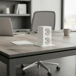 Izvlačna utičnica SQUARE UP FRENCH 2x230V / Mat bijela