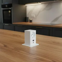 Izvlačna utičnica SQUARE UP FRENCH 1x230V + USB A-C / Mat bijela