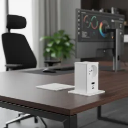 Izvlačna utičnica SQUARE UP FRENCH 1x230V + USB A-C / Mat bijela