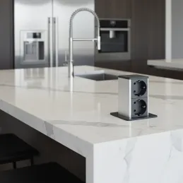 Izvlačna utičnica SQUARE UP SCHUKO 2x230V / Crna mat