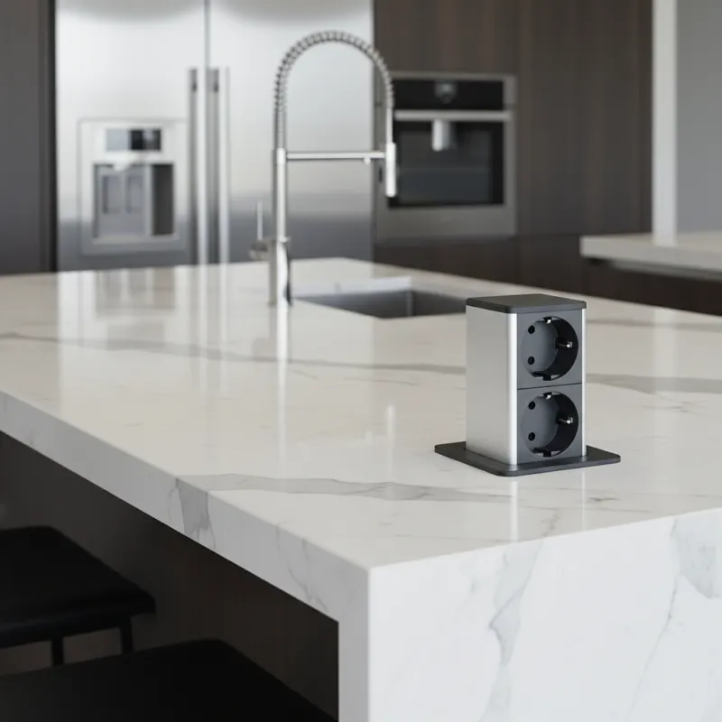 Izvlačna utičnica SQUARE UP SCHUKO 2x230V / Crna mat