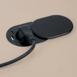 Električna utičnica SLIDE 1x230V + 1xUSB C+A FRENCH / Crna mat