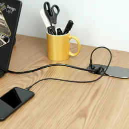Električna utičnica SLIDE 1x230V + 2xUSB FRANCUSKA / Nehrđajući čelik