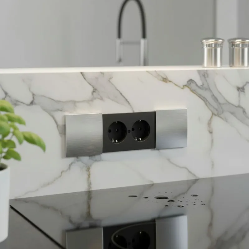 Unutarnja utičnica BACHMANN DUE 2 x 230V / Nehrđajući čelik