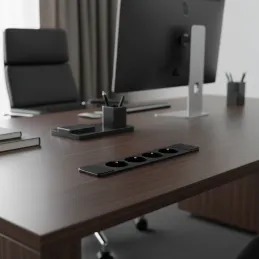 Unutarnja utičnica CALON FRENCH 4x 230V / Crna mat