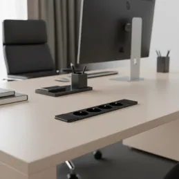 Unutarnja utičnica CALON FRENCH 4x 230V / Crna mat