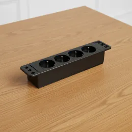 Unutarnja utičnica CALON FRENCH 4x 230V / Crna mat