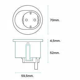 Električna utičnica ATOM FRENCH 1 x 230 V / Mat bijela