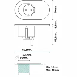 Električna utičnica ORBIT 1 x 230 V / Bijela mat