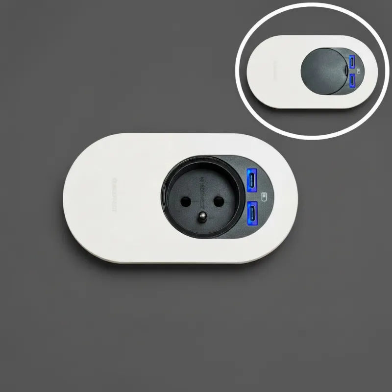 Električna utičnica ORBIT 1x 230V + 2x USB A-C / Bijela mat