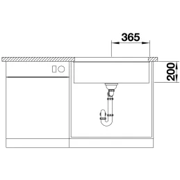 Kamniti sudoper Blanco ETAGON 700 U / s pomičnim tračnicama