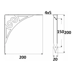 Držač police GELON / Crna mat