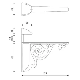 Držač police STRADIUS Mini / Starocrna