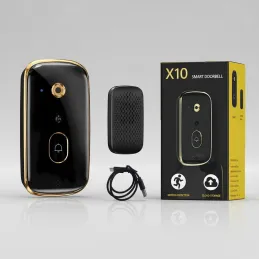 Bežični video zvono s mikrofonom TECHNO / Crna