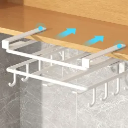 Metalni držač za dasku s kukama ispod police DRAFT / Mat bijela