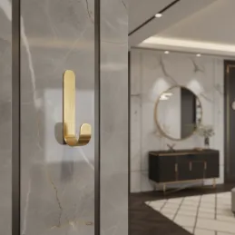 Samoljepljiva zidna kuka LAXO / Zlatno brušena