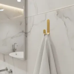 Samoljepljiva zidna kuka LAXO / Zlatno brušena