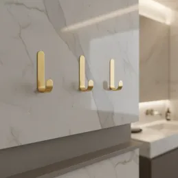 Samoljepljiva zidna kuka LAXO / Zlatno brušena