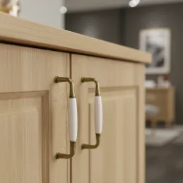 Ručka BLANCA / Staromjed - Bijela porculan