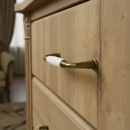 Ručka BLANCA / Staromjed - Bijela porculan