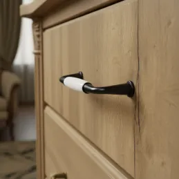 Ručka BLANCA / Crna - Bijeli porculan