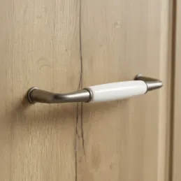 Ručka BLANCA / Starosrebrna - Bijeli porculan