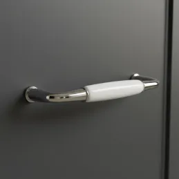 Ručka BLANCA / Sjajni krom - Bijeli porculan