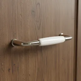 Ručka BLANCA / Sjajni krom - Bijeli porculan