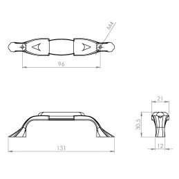 Keramička ručka FRIDA / Starozlatna