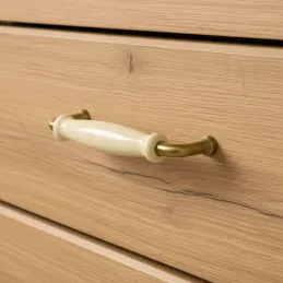 Ručka RAENA / Porculan - zlatna patina