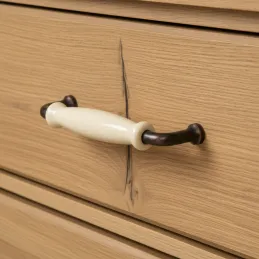 Ručka RAENA / Porculan - smeđa patina