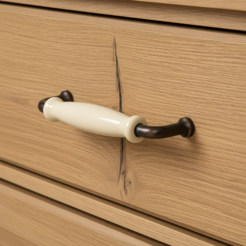 Ručka RAENA / Porculan - smeđa patina