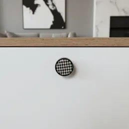 Drvena ručka knopka ARSIA / Crna - dizajnerski motiv