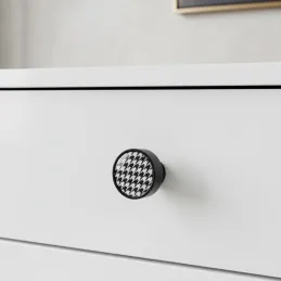 Drvena ručka knopka ARSIA / Crna - dizajnerski motiv