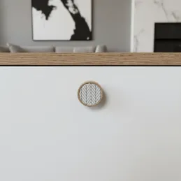 Drvena ručka knopka ARSIA / Buk - crna jela