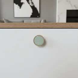 Drvena ručkica knop ARSIA / Bukva - zeleni trokuti