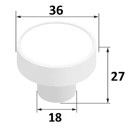 Drvena ručka knopka ARSIA / Bijela - motiv lampa