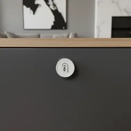 Drvena ručka knopka ARSIA / Bijela - motiv lampa