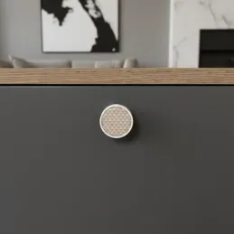 Drvena ručkica knop ARSIA / Bijela - trokuti