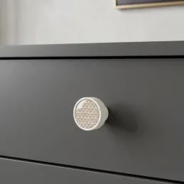 Drvena ručkica knop ARSIA / Bijela - trokuti