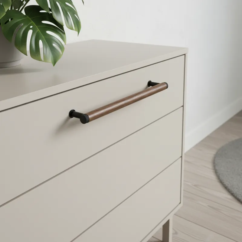 Drvena ručka SOHO / Orah lakirani - crna mat