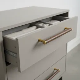 Drvena ručka SOHO / Lakirani orah - zlatna