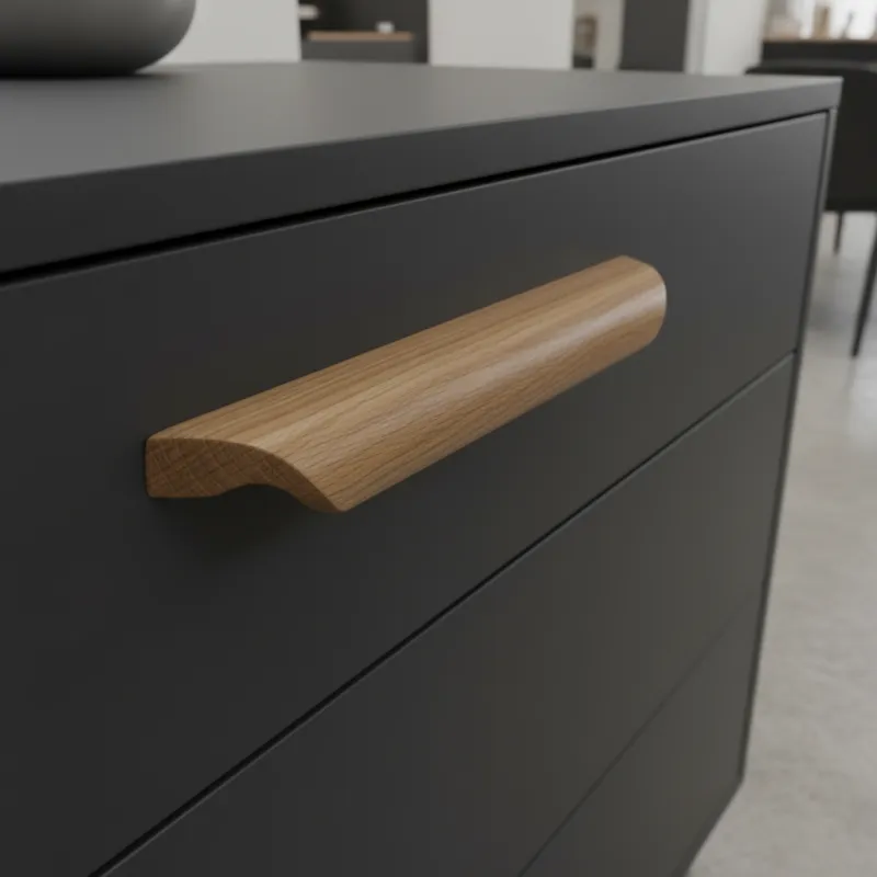 Drvena ručkica BOLZANO / Lakirani hrast