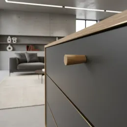 Ručka knopka BERGO / Lakirani hrast