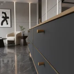 Ručka knopka BERGO / Lakirani hrast