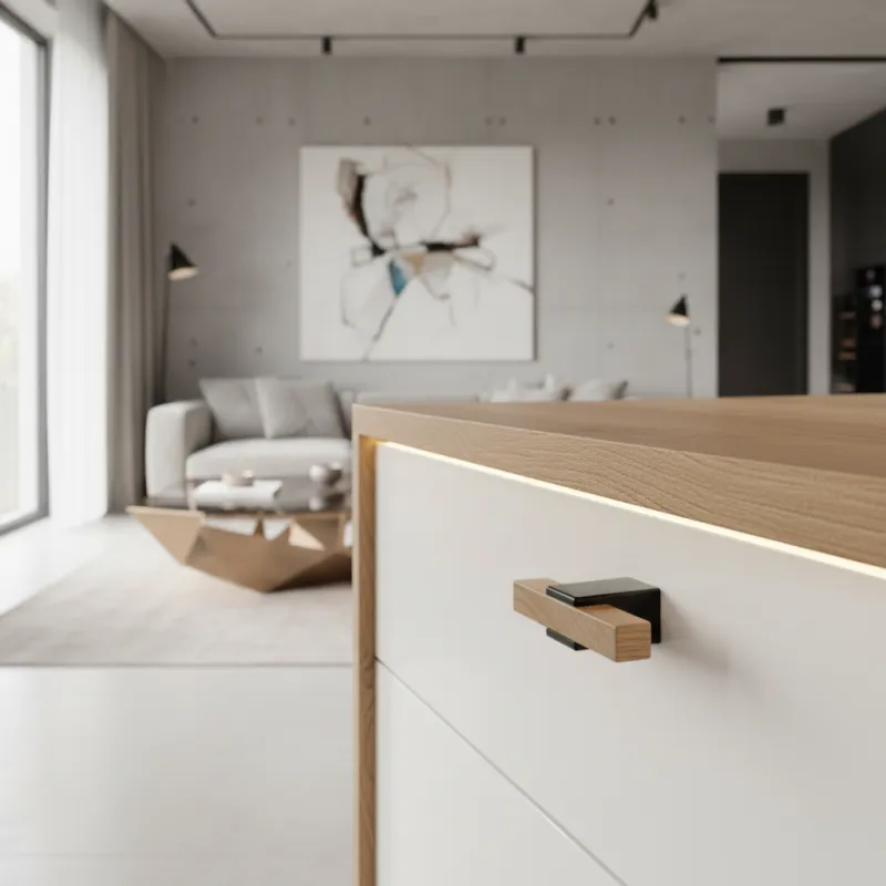 Drvena ručka ALVEA / Lakirani hrast