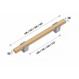 Drvena ručka ALVEA / Lakirani hrast