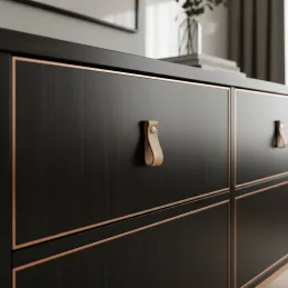 Kožnata ručka knopka DOLCE Mini / Prirodna koža