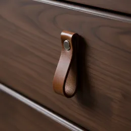 Kožna ručka gumb DOLCE Mini / Smeđa