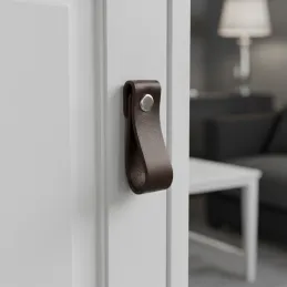 Kožna ručka gumb DOLCE Mini / Tamnosmeđa